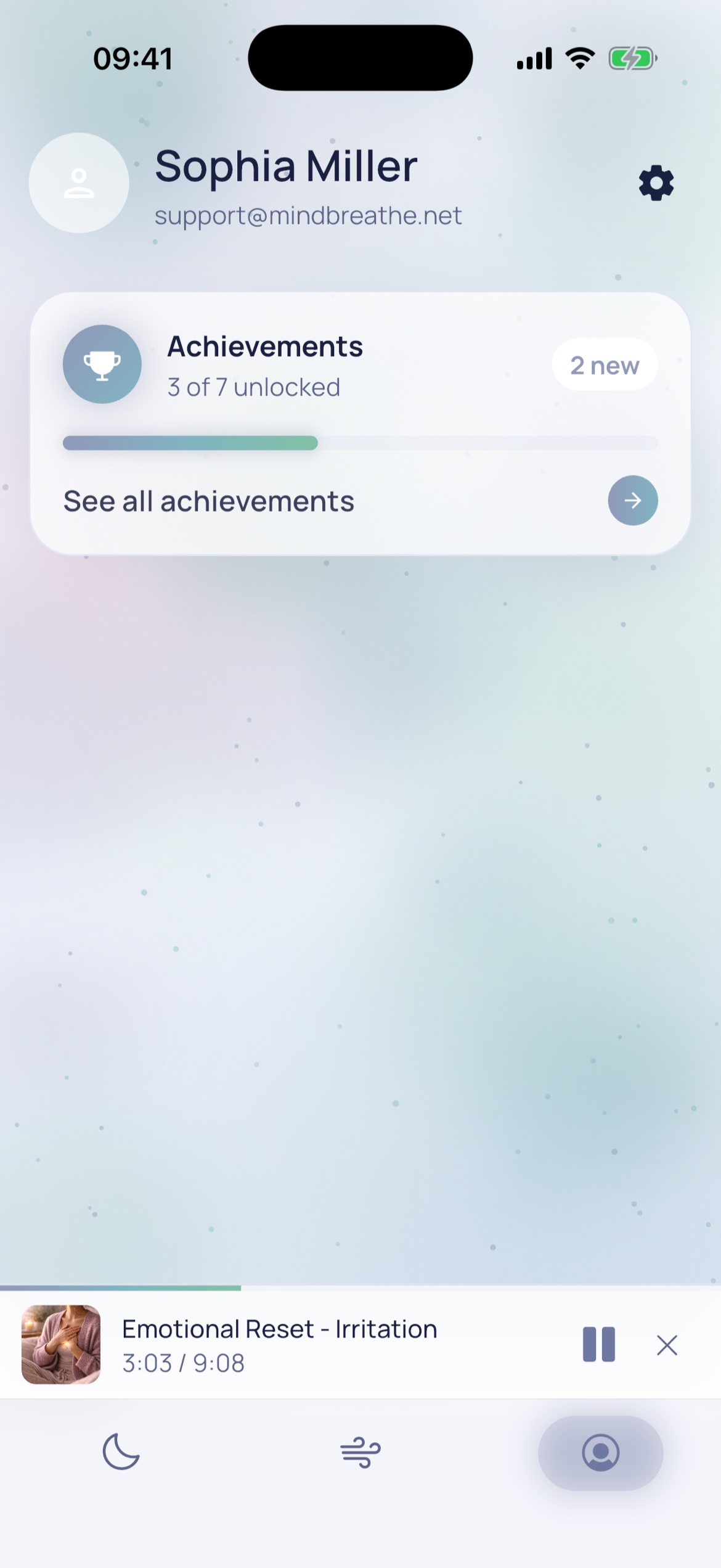 Profile screen